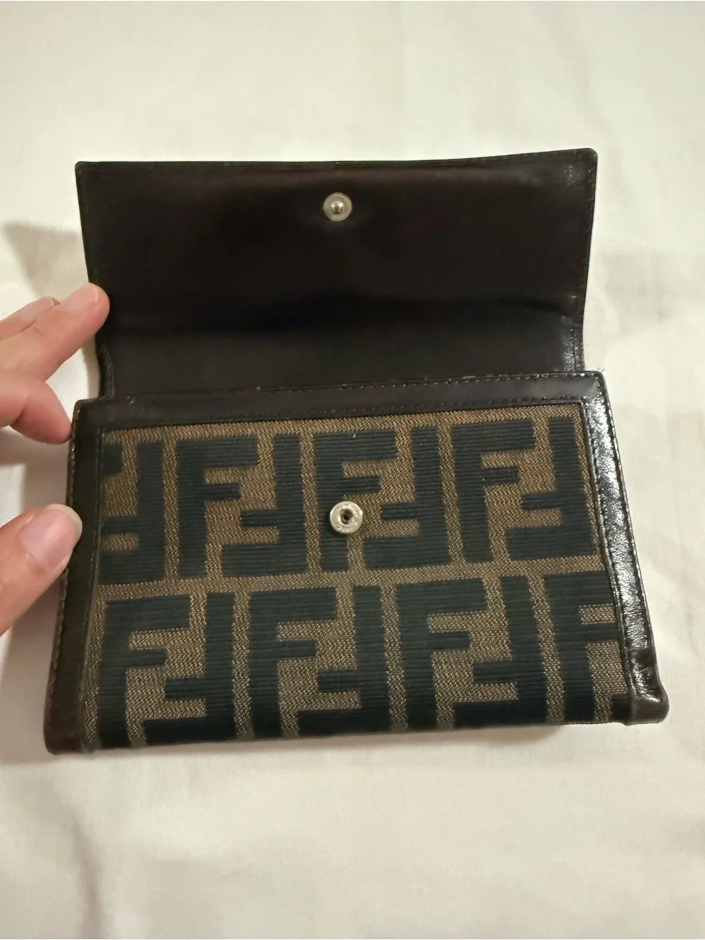 Fendi Zucca Print FF Canvas Wallet trifold